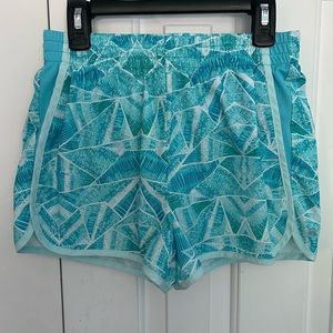 C9 by Champion Athletic Shorts, Girls Size 10/12, Aqua Blue Print